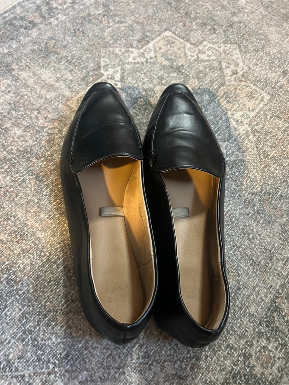 a new day Black Pointed-Toe Slip-On Loafers